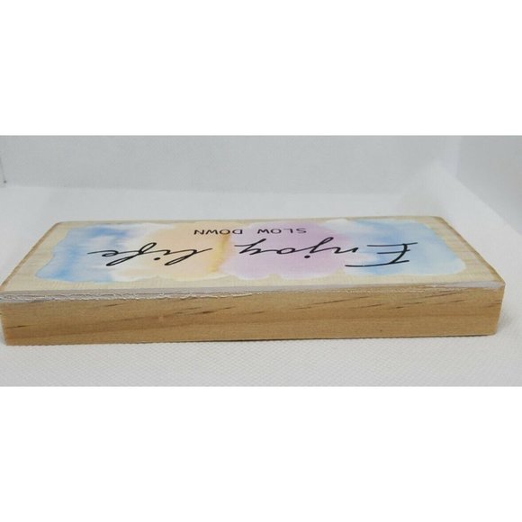 Enjoy Life Slow Down Ganz Wood Shelf Sitter Home Décor - Picture 6 of 9